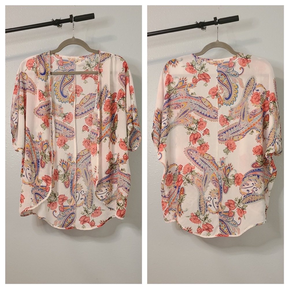 DNA Couture Cream 3/4 Sleeve Asymmetrical Tunic